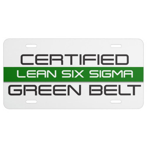 LEAN Six Sigma Green Belt License Plate