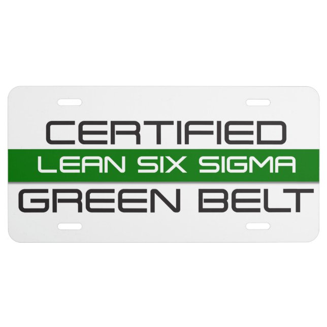 LEAN Six Sigma Green Belt License Plate (Front)