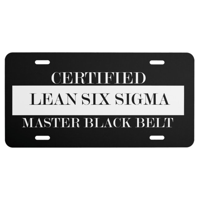 Lean Six Sigma Master Black Belt License Plate (Front)