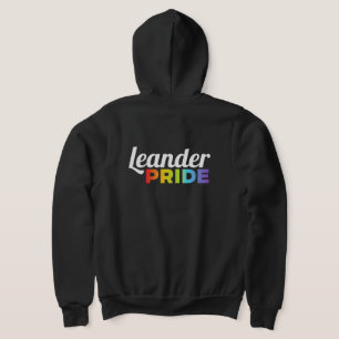 Leander Pride black zip-front hoodie