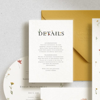 Leander Wildflower Wedding Enclosure Card