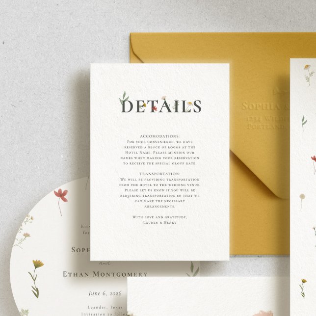 Leander Wildflower Wedding Enclosure Card (Creator Uploaded)