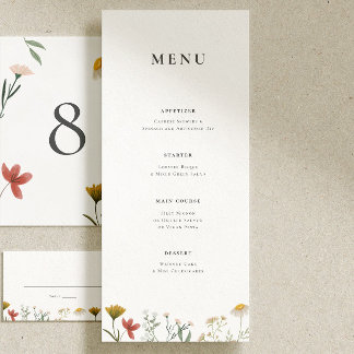 Leander Wildflower Wedding Menu