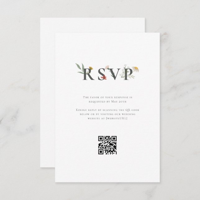 Leander Wildflower Wedding RSVP Card (Front/Back)