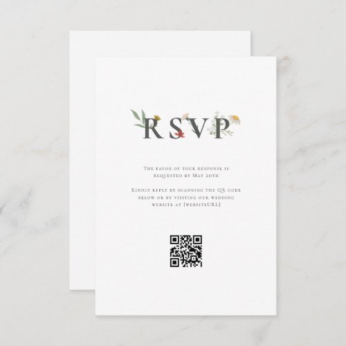 Leander Wildflower Wedding RSVP Card