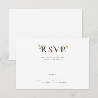 Leander Wildflower Wedding RSVP Card