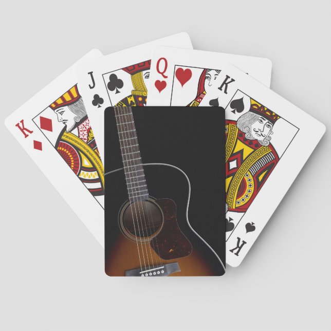 Leaning Acoustic Guitar Poker Cards (Back)