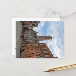 Leaning Bell Tower of Santo Stefano Venice Italy Postcard