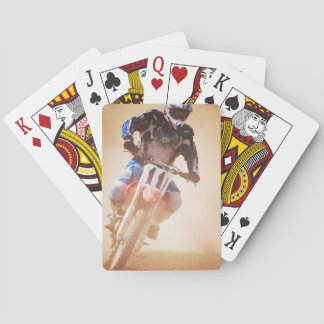 Leaning Dirtbike Racer Poker Cards