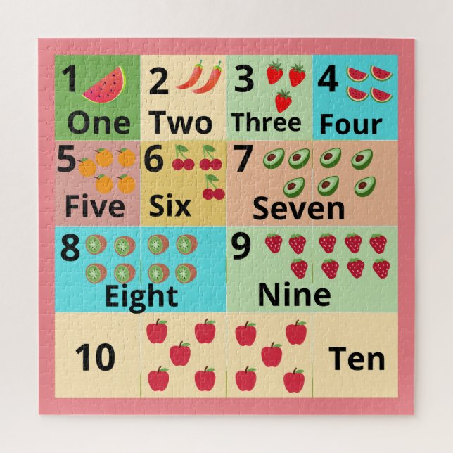 Leaning numbers Counting fruits colorful kids  Jigsaw Puzzle (Vertical)