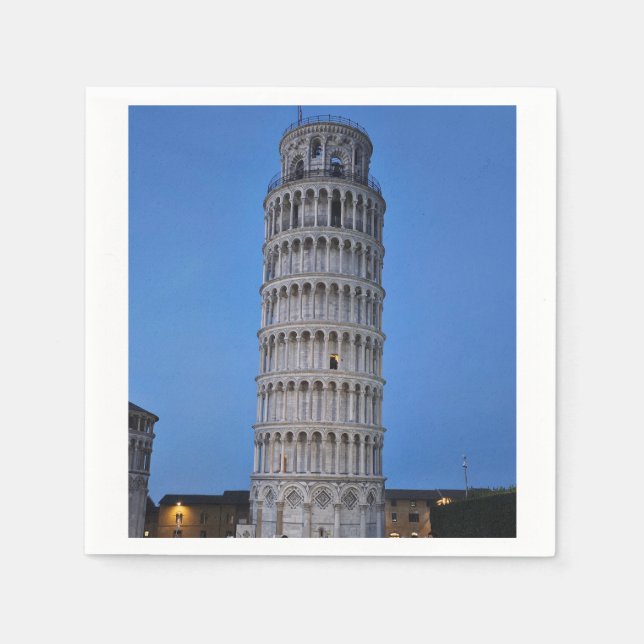 Leaning Tower at Dusk Napkins (Front)