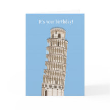Leaning Tower Birthday Card