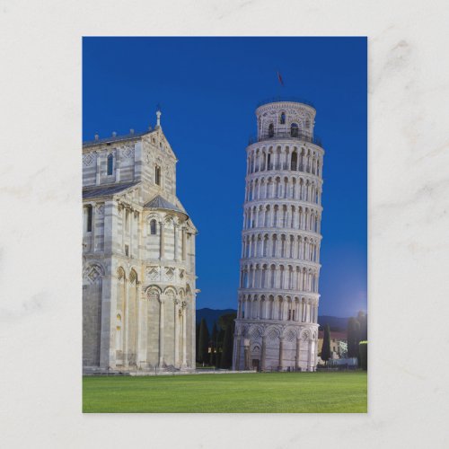 Leaning Tower of Pisa at night Postcard