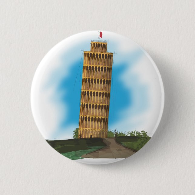 Leaning Tower of Pisa Button (Front)