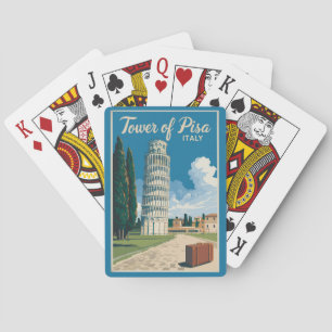 Leaning Tower of Pisa Italy Travel Art Vintage Poker Cards
