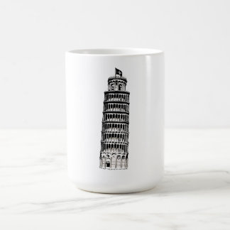 Leaning Tower of Pisa Line Art Illustration Coffee Mug