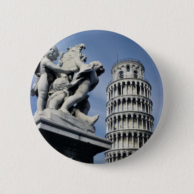 Leaning Tower of Pisa Pinback Button (Front)