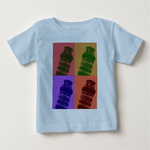 Leaning Tower of Pisa Pop Art Baby T_Shirt