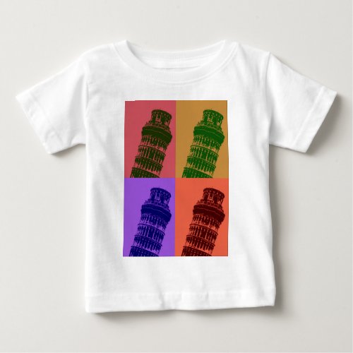 Leaning Tower of Pisa Pop Art Baby T_Shirt