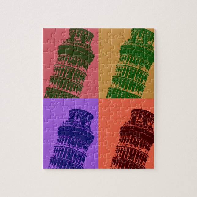 Leaning Tower of Pisa Pop Art Jigsaw Puzzle (Vertical)