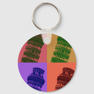 Leaning Tower of Pisa Pop Art Keychain