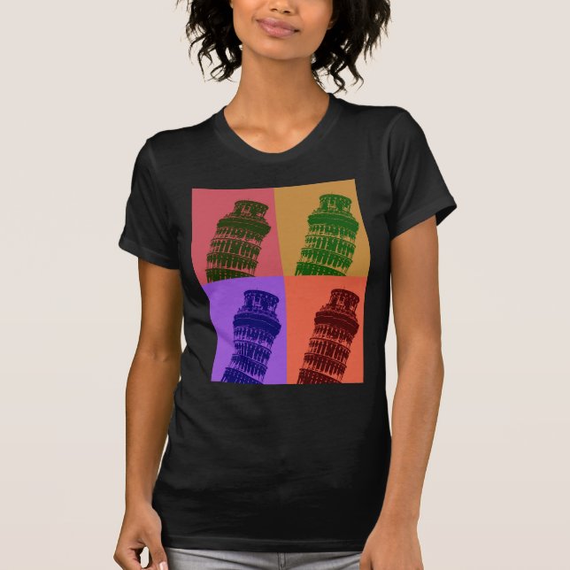 Leaning Tower of Pisa Pop Art T-Shirt (Front)