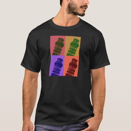 Leaning Tower of Pisa Pop Art T_Shirt