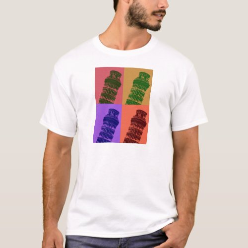 Leaning Tower of Pisa Pop Art T_Shirt