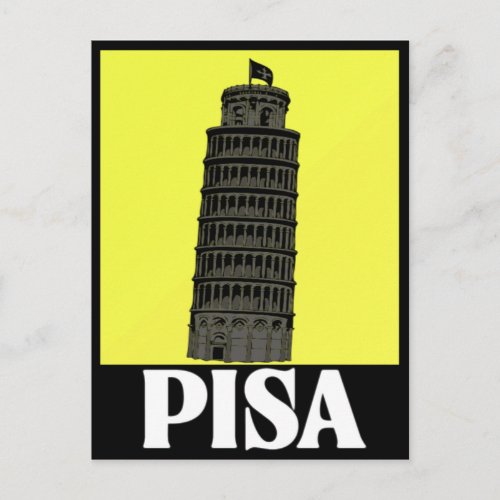 Leaning tower of Pisa Postcard Design
