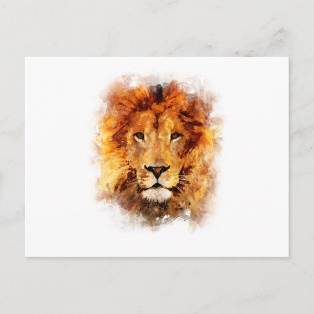 Leão Aquarela Postcard (Front)