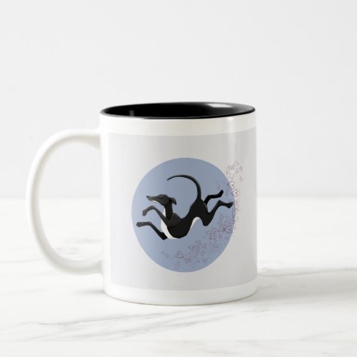 Leap and Love Lurcher Two_Tone Coffee Mug