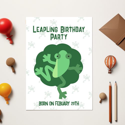 Leap Birthday 29th Febuary Leaper Frog Modern Card