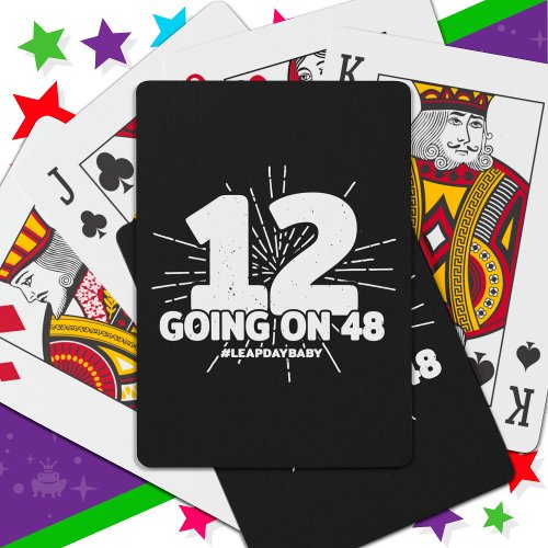 Leap Day Birthday Party 48th Birthday Leap Year Poker Cards