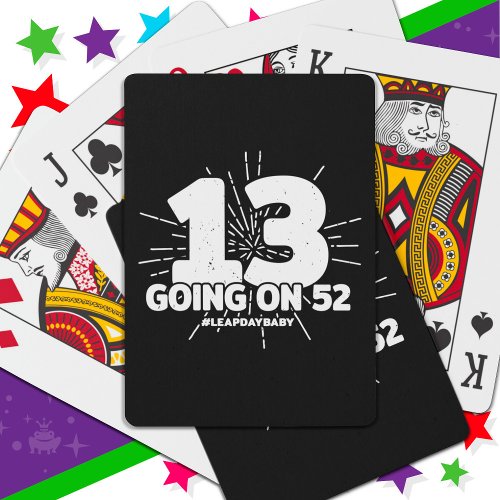 Leap Day Birthday Party 52nd Birthday Leap Year Poker Cards