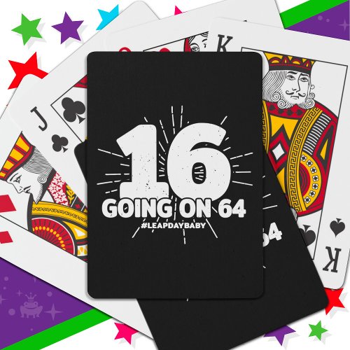 Leap Day Birthday Party 64th Birthday Leap Year Playing Cards