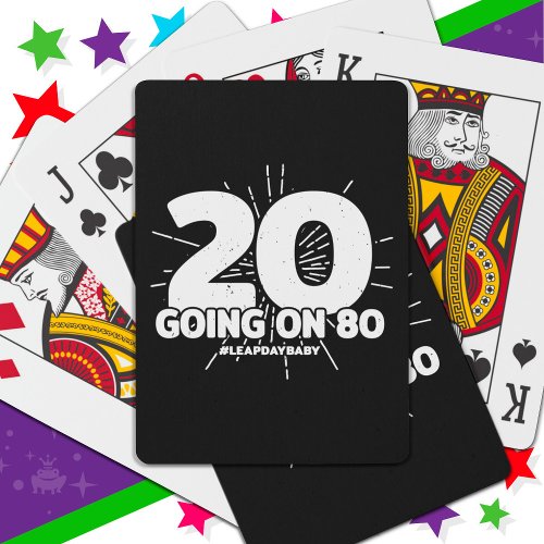 Leap Day Birthday Party 80th Birthday Leap Year Playing Cards
