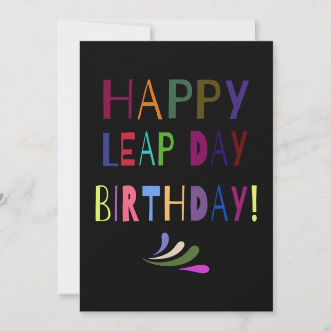 Leap Day Birthday Party Customized for JANET Announcement (Front)
