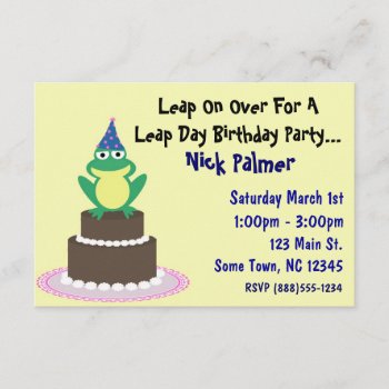 Leap Day Birthday Party Invitation by TheHowlingOwl at Zazzle