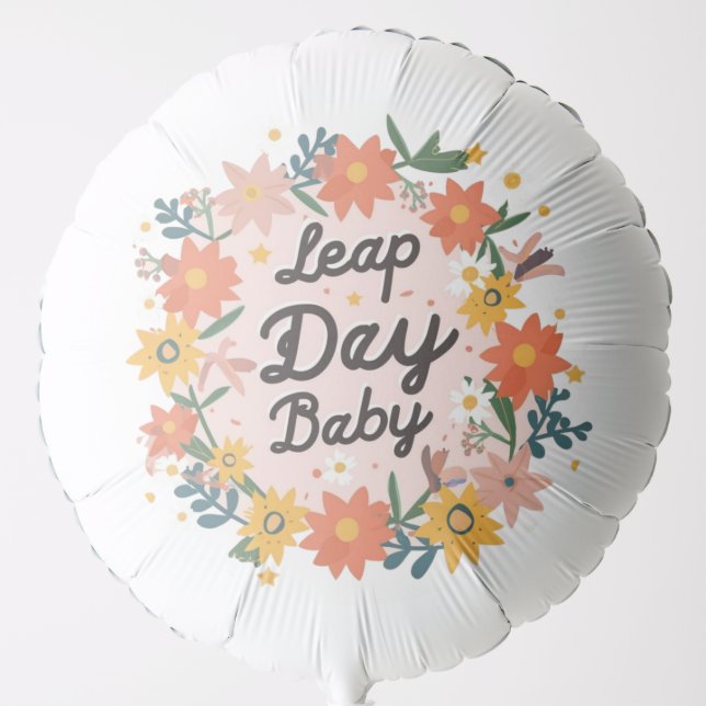 Leap day Celebration floral gift design Balloon (Front)