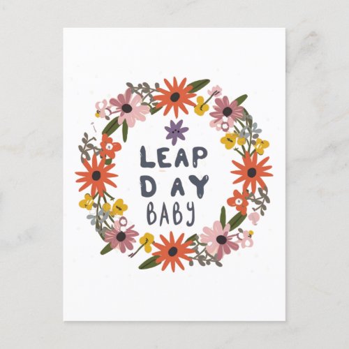 Leap day Celebration floral gift design Postcard