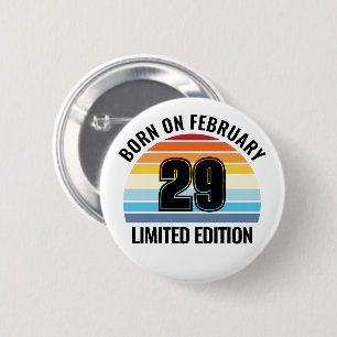 Leap Day Feb 29 Vintage Sunset Leap Year Birthday Button