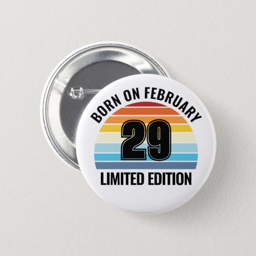 Leap Day Feb 29 Vintage Sunset Leap Year Birthday Button