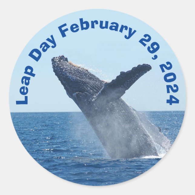 Leap Day February 29, 2024 Classic Round Sticker (Front)