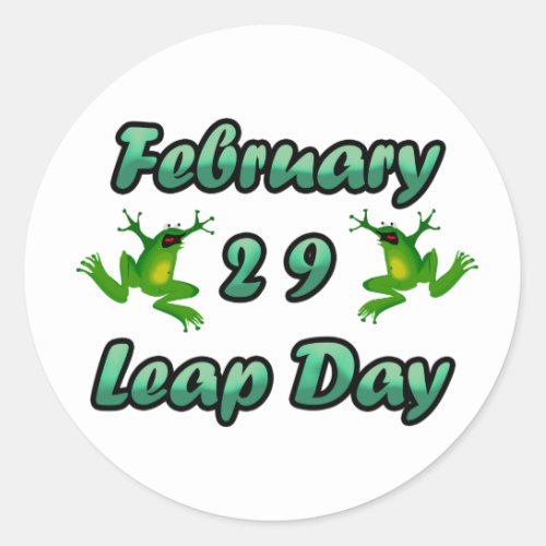 Leap Day February 29 Classic Round Sticker