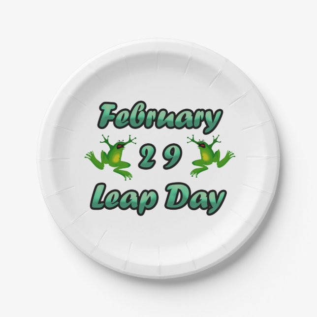 Leap Day February 29 Paper Plates (Front)