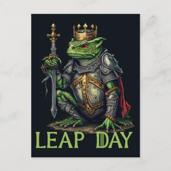 Leap Day Frog King Postcard by HolidayBug at Zazzle
