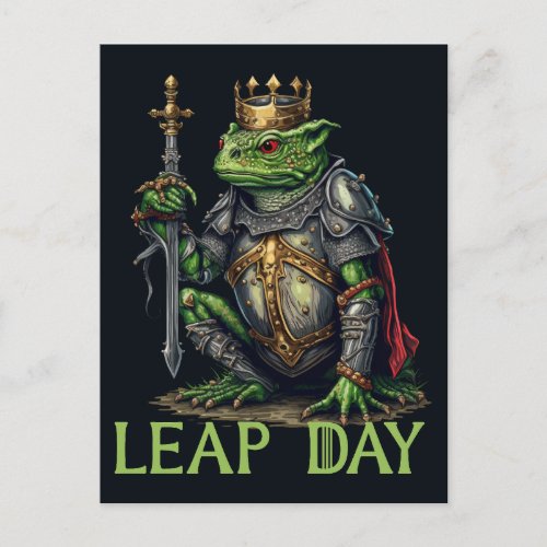 Leap Day Frog King Postcard