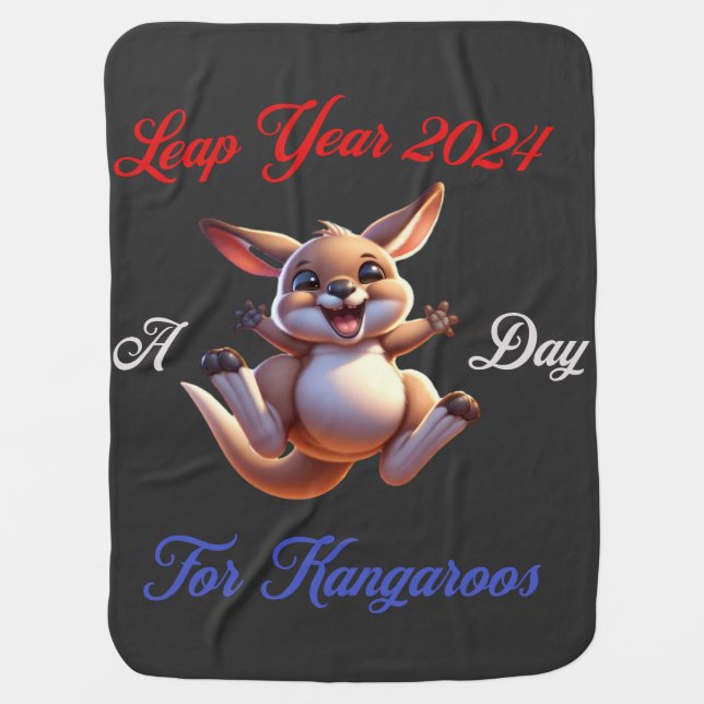 leap day, leap year 2024 baby blanket (Front)
