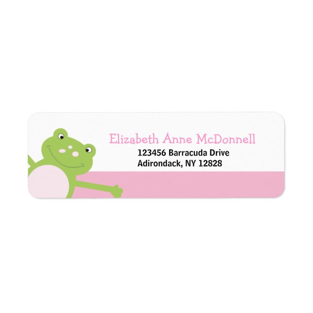 Leap Frog Froggy Custom Address Labels (Pink) (Front)