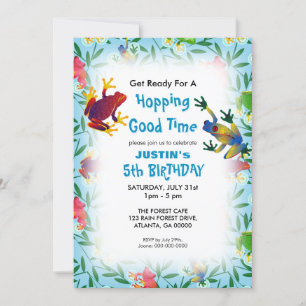 Leap Frog Jungle kids Birthday Party Invitation